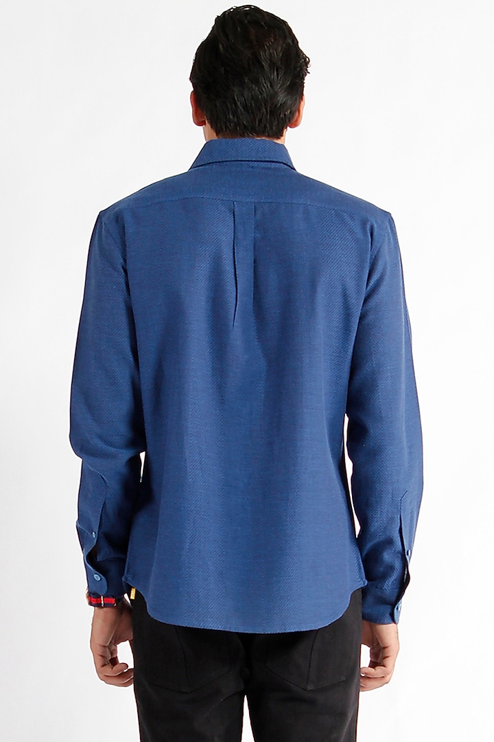 Blue Box Pleated Summer Shirt by Dhatu Design Studio at Pernia's Pop Up Shop