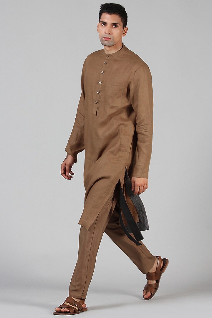 Bronze Pajama Pants With Drawstrings by Dhatu Design Studio at Pernia's Pop Up Shop