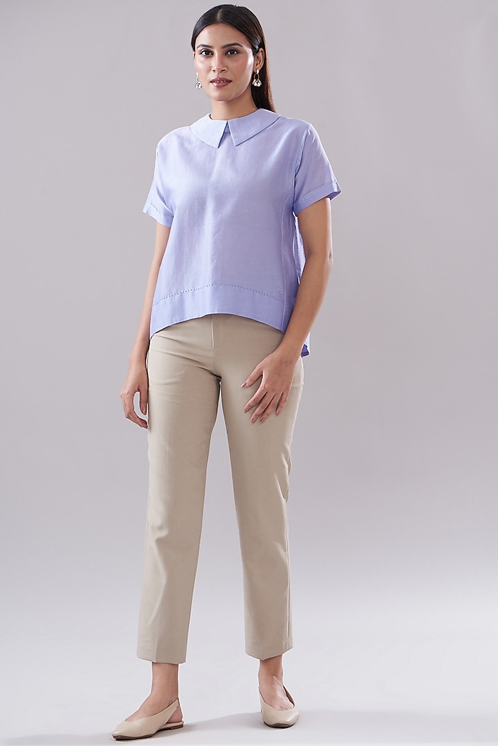 Lilac Chanderi Top by DHI at Pernia's Pop Up Shop