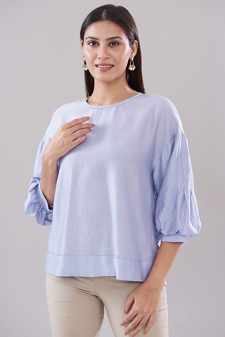 Lilac Chanderi Top by DHI