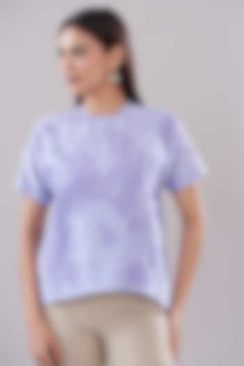 Lilac Chanderi Patchwork Top by DHI