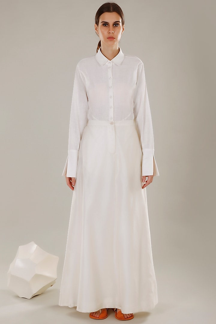 White Khadi Shirt by DHI at Pernia's Pop Up Shop