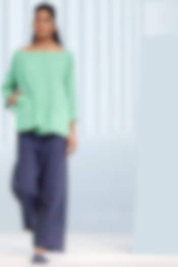 Navy Blue Khadi Pants by DHI at Pernia's Pop Up Shop