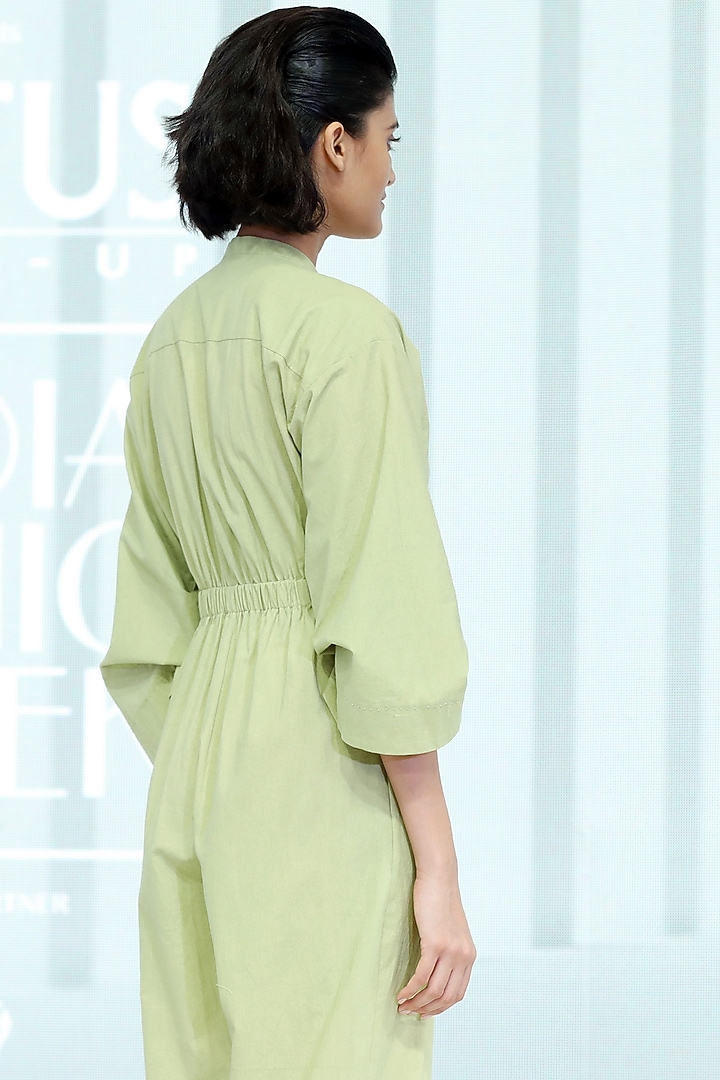Spirulina Green Button Up Jumpsuit by DHI at Pernia's Pop Up Shop