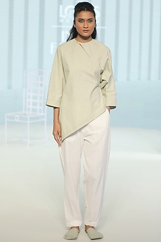 Silvered Green Asymmetrical Top by DHI