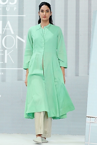 Green Multi Paneled Tunic by DHI