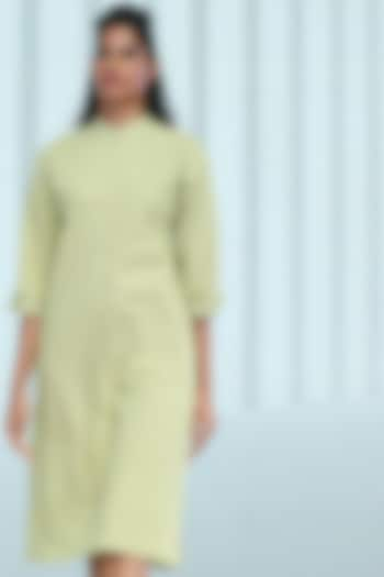 Spirulina Green Khadi Tunic by DHI at Pernia's Pop Up Shop