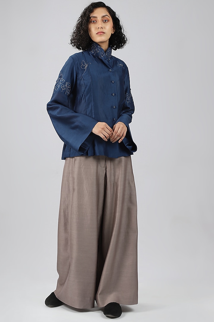 Indigo Embroidered Top by DHI