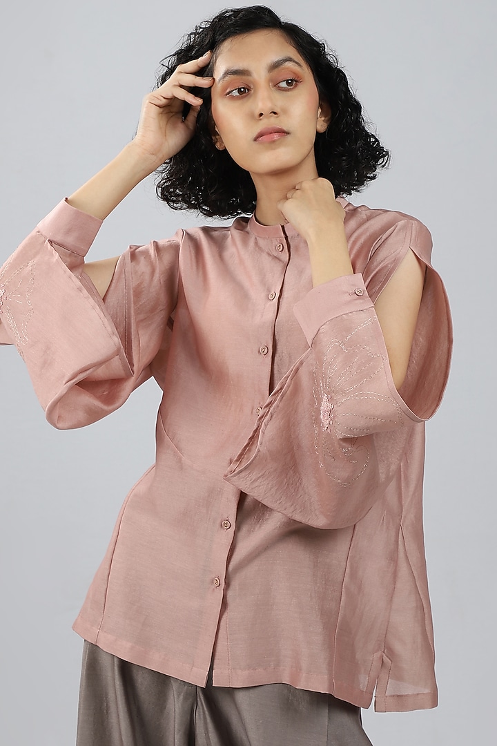 Dusty Pink Embroidered Tunic by DHI at Pernia's Pop Up Shop