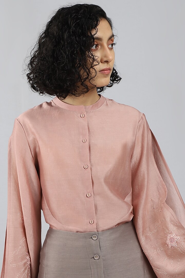 Dusty Pink Embroidered Tunic by DHI at Pernia's Pop Up Shop
