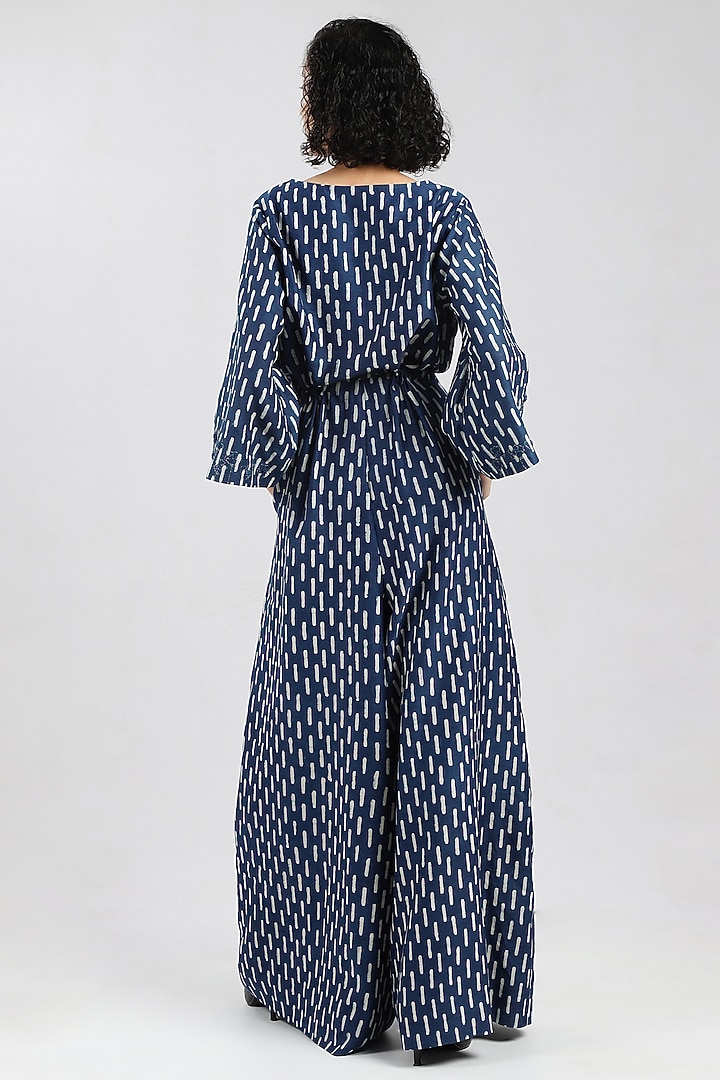 Indigo Hand Printed Jumpsuit by DHI at Pernia's Pop Up Shop