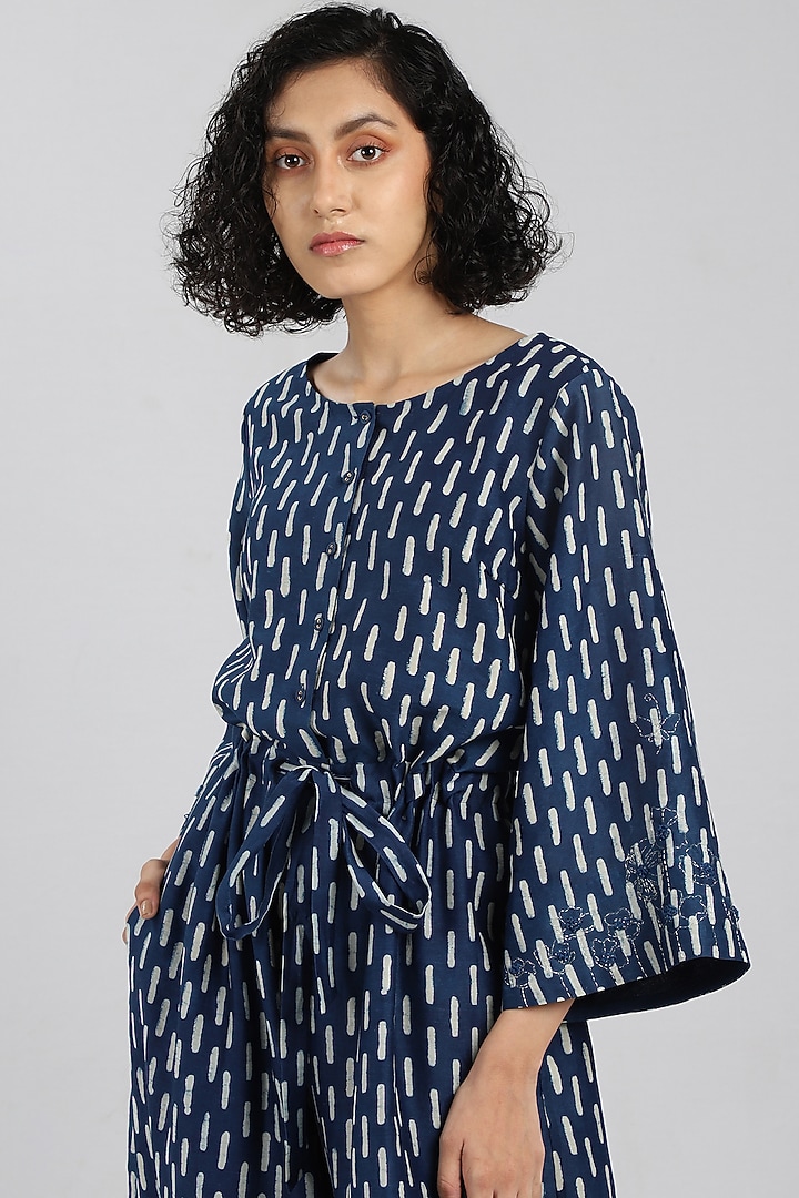 Indigo Hand Printed Jumpsuit by DHI at Pernia's Pop Up Shop