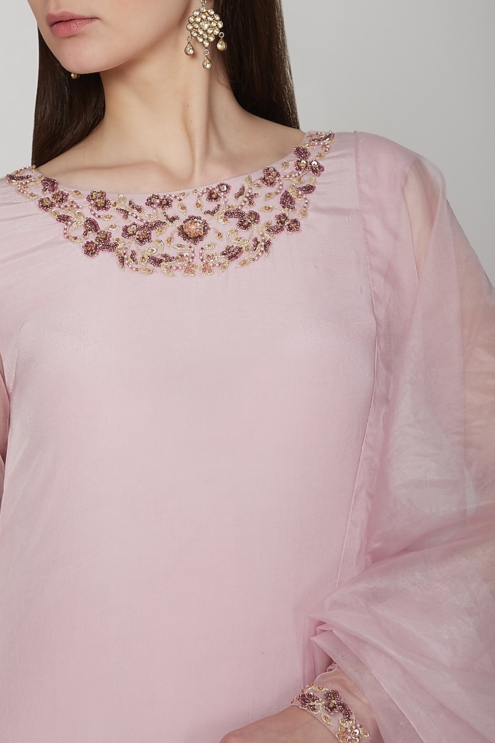 Lavender Embroidered Lehenga Tunic Set by NIKITA KANODIA GUPTA at Pernia's Pop Up Shop