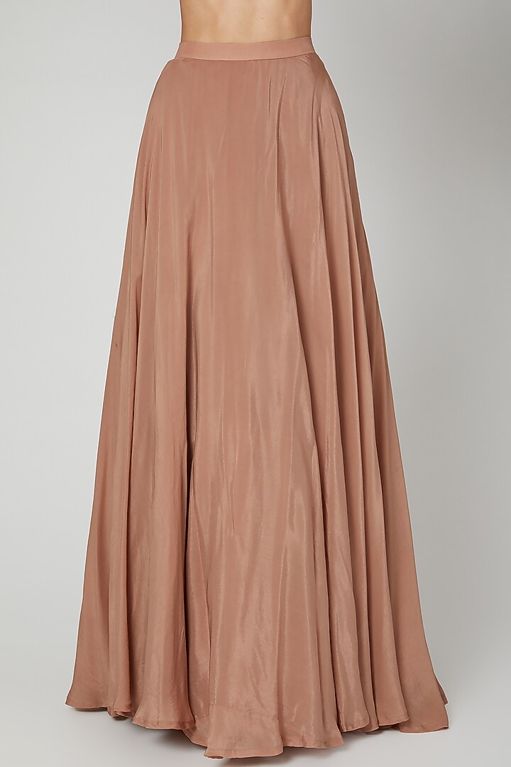 Brown Embroidered Skirt Set by Nitika Kanodia Gupta at Pernia's Pop Up Shop