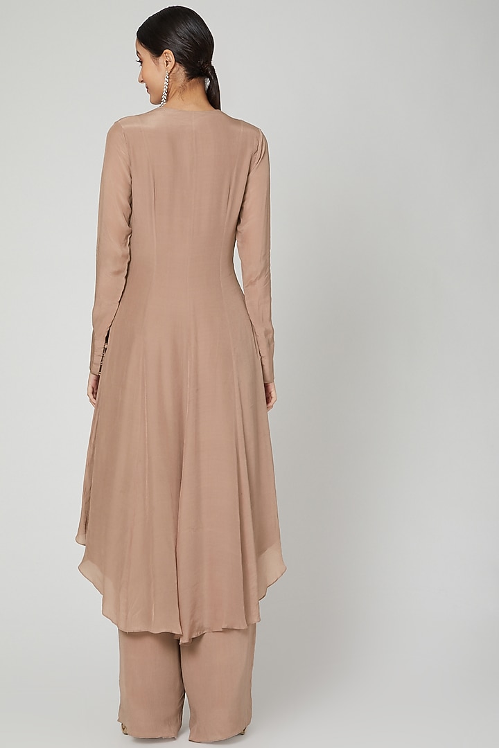 Brown Embroidered Tunic Set by Nitika Kanodia Gupta at Pernia's Pop Up Shop