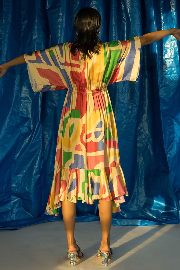 Yellow Cupro Magnum Satin Kaftan Top by Doh Tak Keh at Pernia's Pop Up Shop