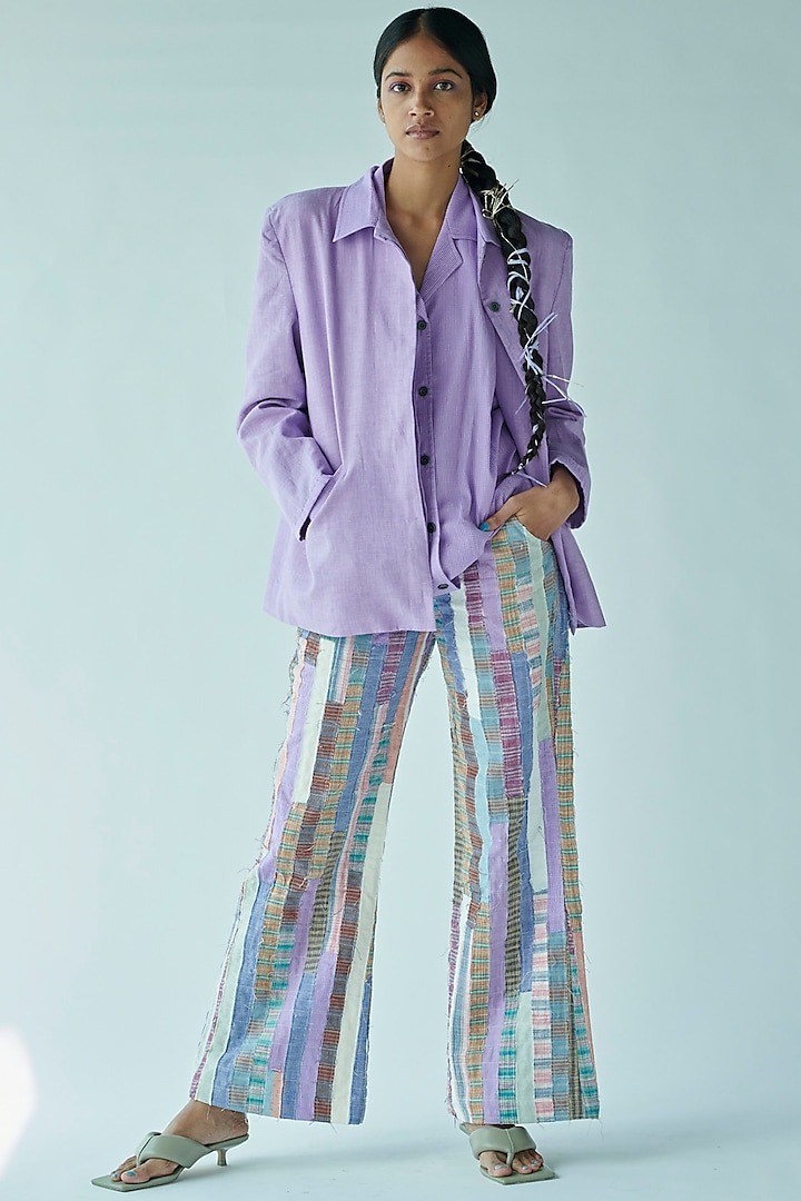 Multi-Colored Handwoven Cotton Trousers by Doh Tak Keh