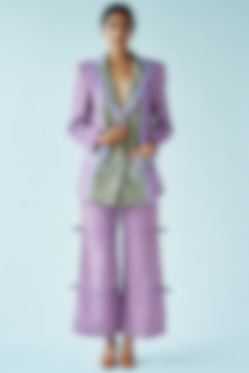 Tullian Pink Handwoven Blazer by Doh Tak Keh at Pernia's Pop Up Shop