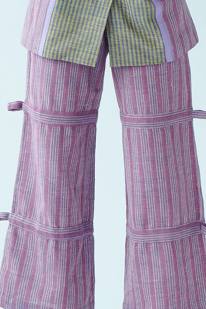 Tullian Pink Handwoven Trousers by Doh Tak Keh at Pernia's Pop Up Shop
