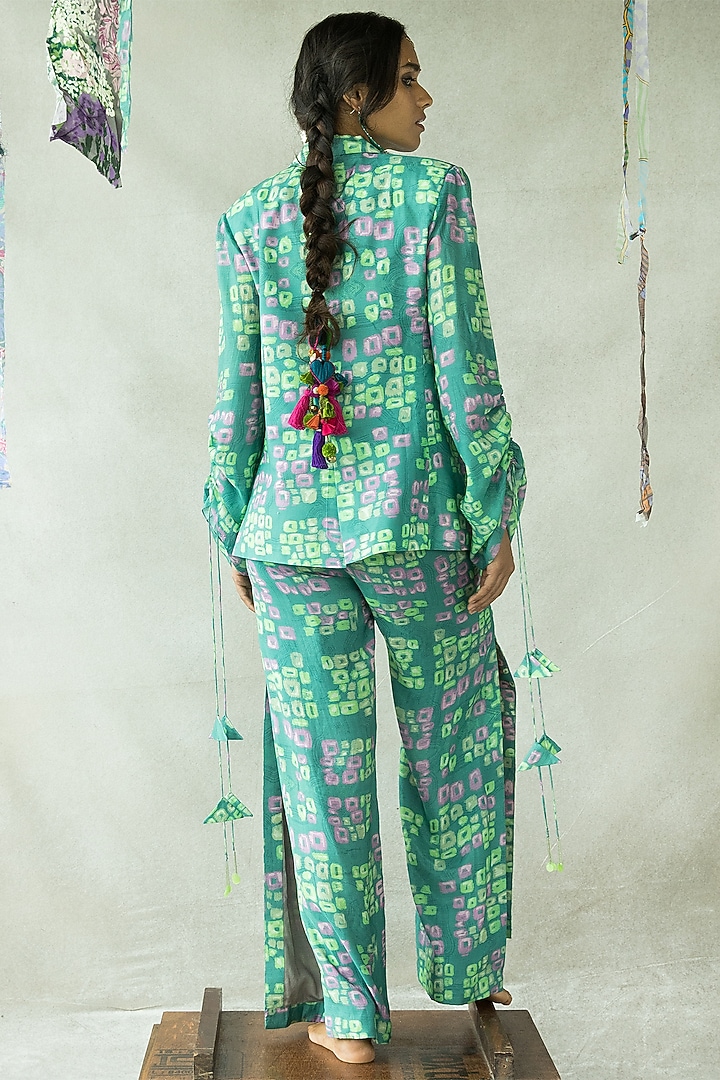 Aquamarine Bemberg Fine Silk Blazer by Doh Tak Keh at Pernia's Pop Up Shop