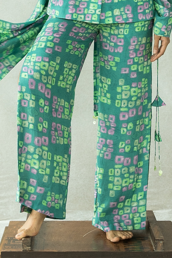 Aquamarine Bemberg Fine Silk Blazer Set by Doh Tak Keh at Pernia's Pop Up Shop