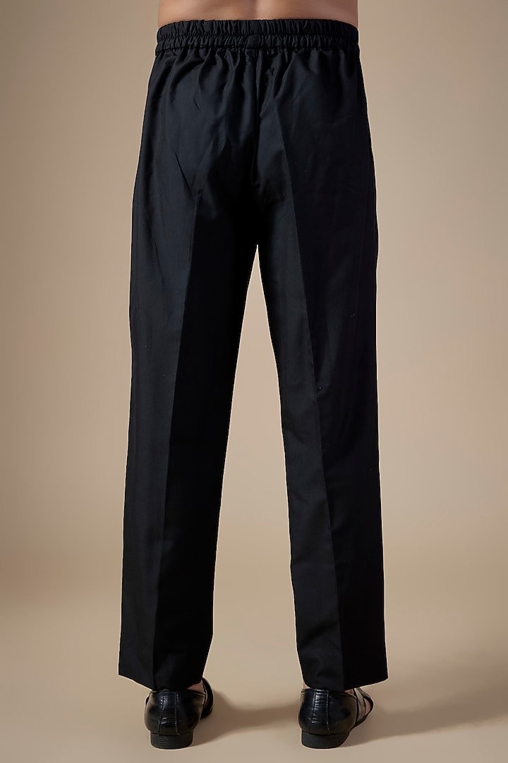 Black Cotton Pants by Dhruv Vaish at Pernia's Pop Up Shop