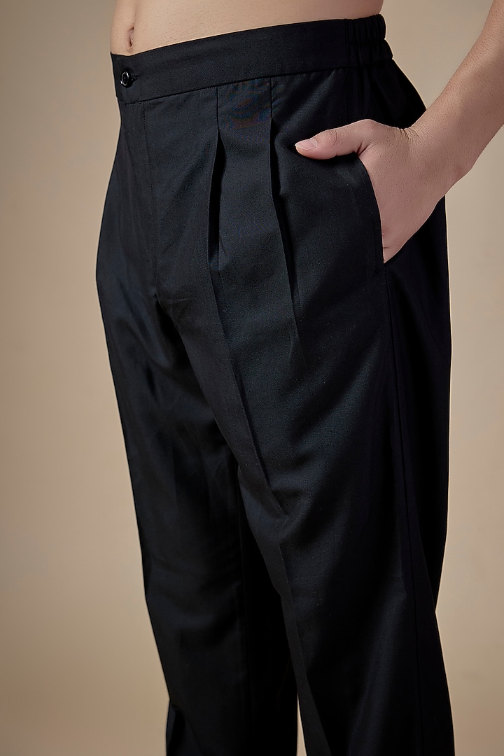 Black Cotton Pants by Dhruv Vaish at Pernia's Pop Up Shop