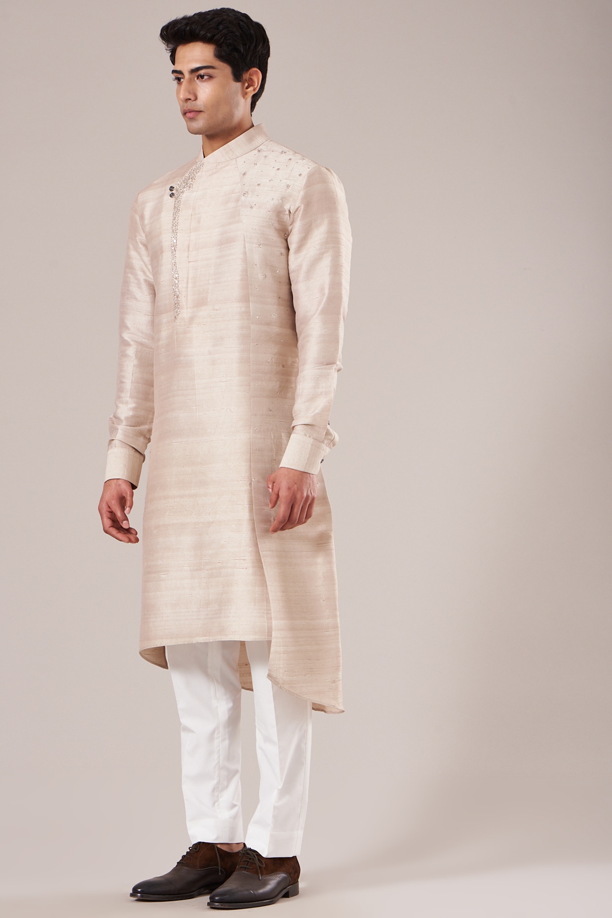 Punjabi kurta pajama white colour hot sale