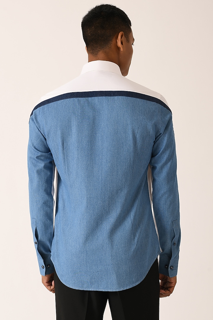 White Cotton Party Wear Shirt by Dhruv Vaish at Pernia's Pop Up Shop