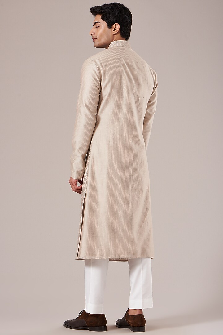 Moon Rock Cotton Silk Chanderi Screen Printed Kurta Set by Dhruv Vaish at Pernia's Pop Up Shop