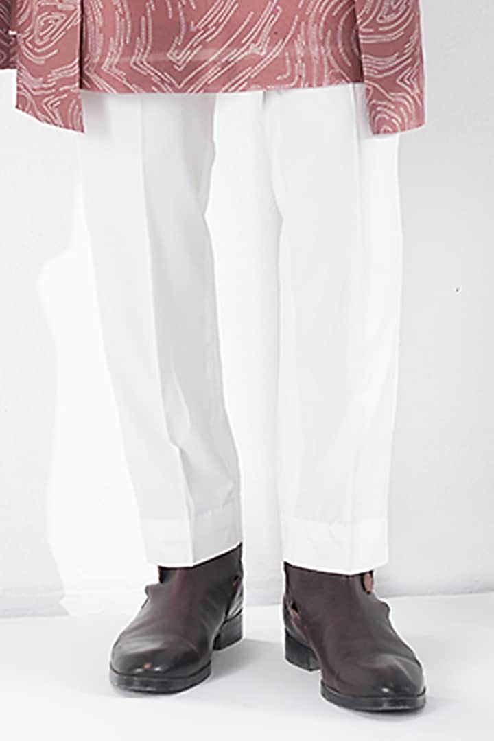 Dusty Rose Cotton Silk Chanderi Printed Kurta Set by Dhruv Vaish at Pernia's Pop Up Shop