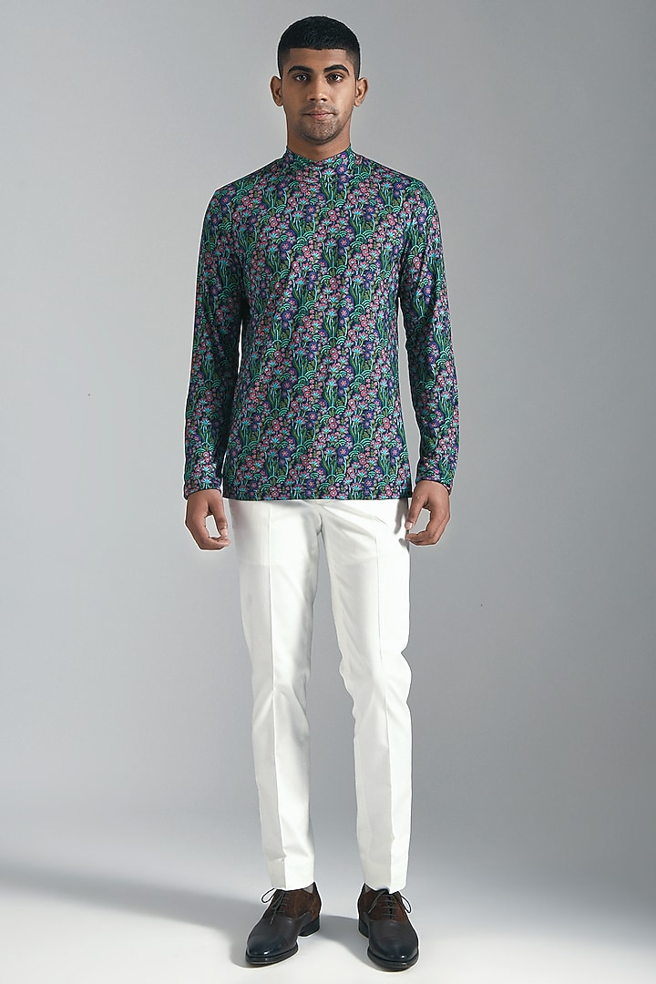 Indigo Printed T-Shirt by Dhruv Vaish at Pernia's Pop Up Shop