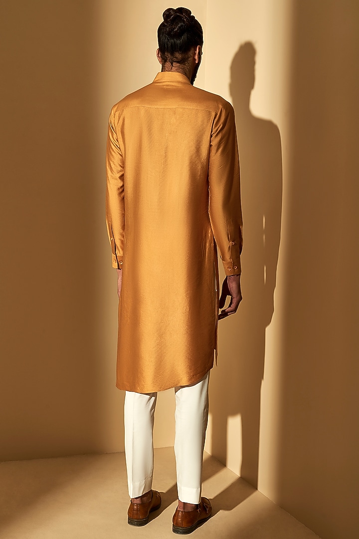 Sahara Sun Cotton Silk Asymmetric Kurta Set by Dhruv Vaish at Pernia's Pop Up Shop
