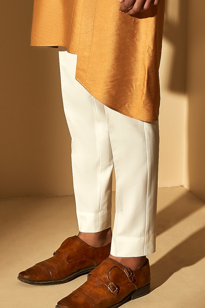 Sahara Sun Cotton Silk Asymmetric Kurta Set by Dhruv Vaish at Pernia's Pop Up Shop