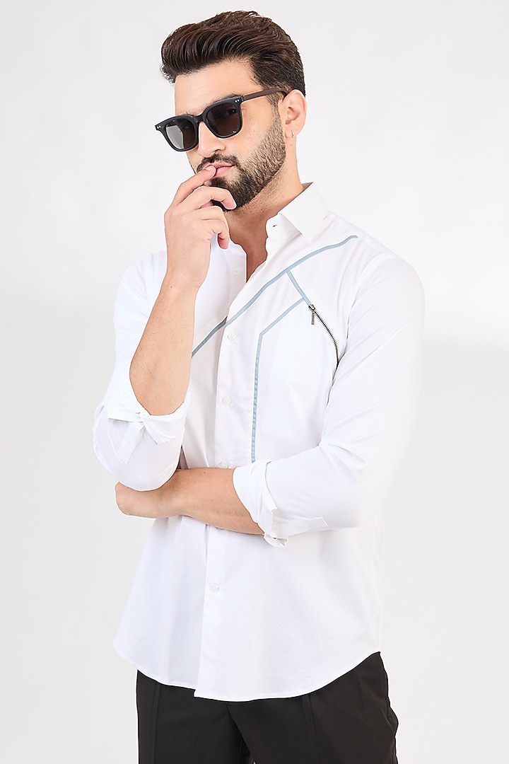 White Cotton Shirt by Dhruv Vaish at Pernia's Pop Up Shop