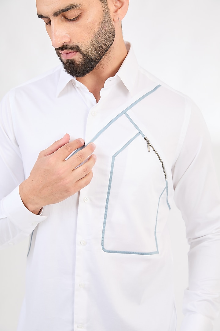 White Cotton Shirt by Dhruv Vaish at Pernia's Pop Up Shop