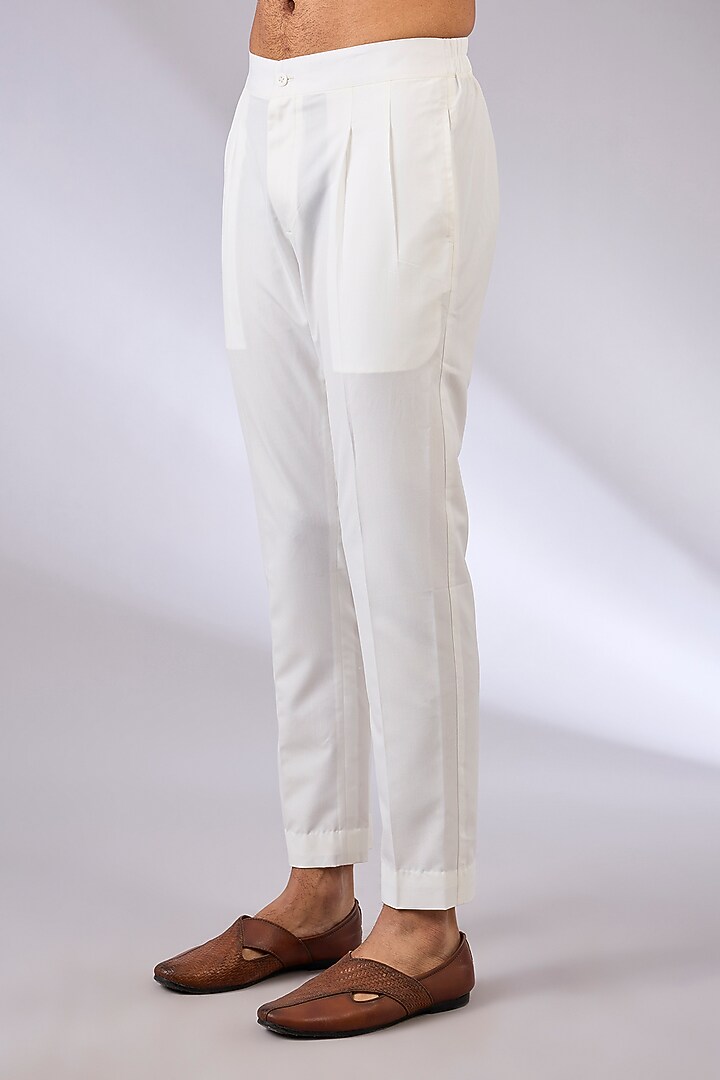 Ivory Silk Groom Sherwani Set by Dhruv Vaish at Pernia's Pop Up Shop