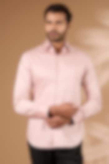 Rose Water Cotton Satin Shirt by Dhruv Vaish