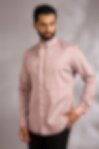 Pale Rose Cotton Party Wear Shirt by Dhruv Vaish at Pernia's Pop Up Shop