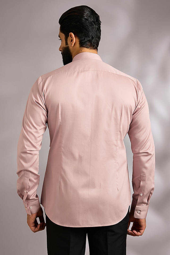 Pale Rose Cotton Party Wear Shirt by Dhruv Vaish at Pernia's Pop Up Shop