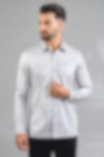 Silver Grey Cotton Party Wear Shirt by Dhruv Vaish at Pernia's Pop Up Shop