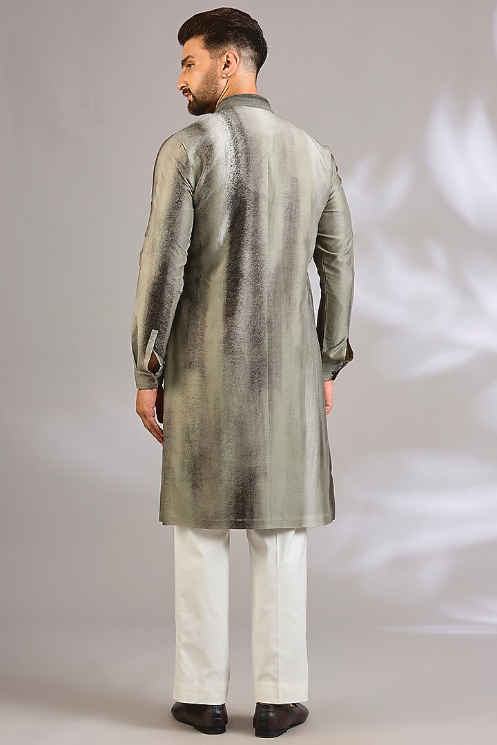 Sage Chanderi Silk Kurta Set by Dhruv Vaish at Pernia's Pop Up Shop