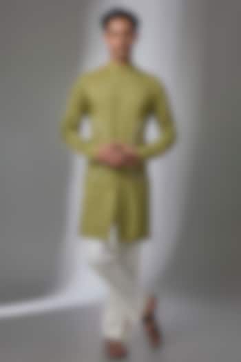 Fern Silk Kurta Set by Dhruv Vaish at Pernia's Pop Up Shop