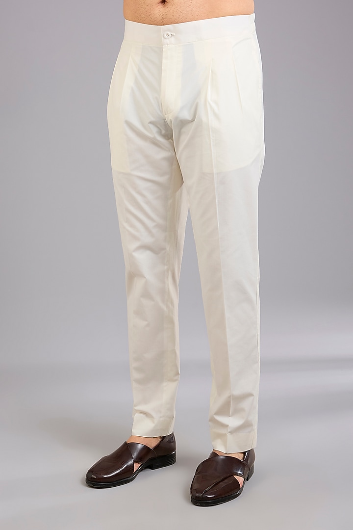 Ivory Silk Kurta Set by Dhruv Vaish at Pernia's Pop Up Shop