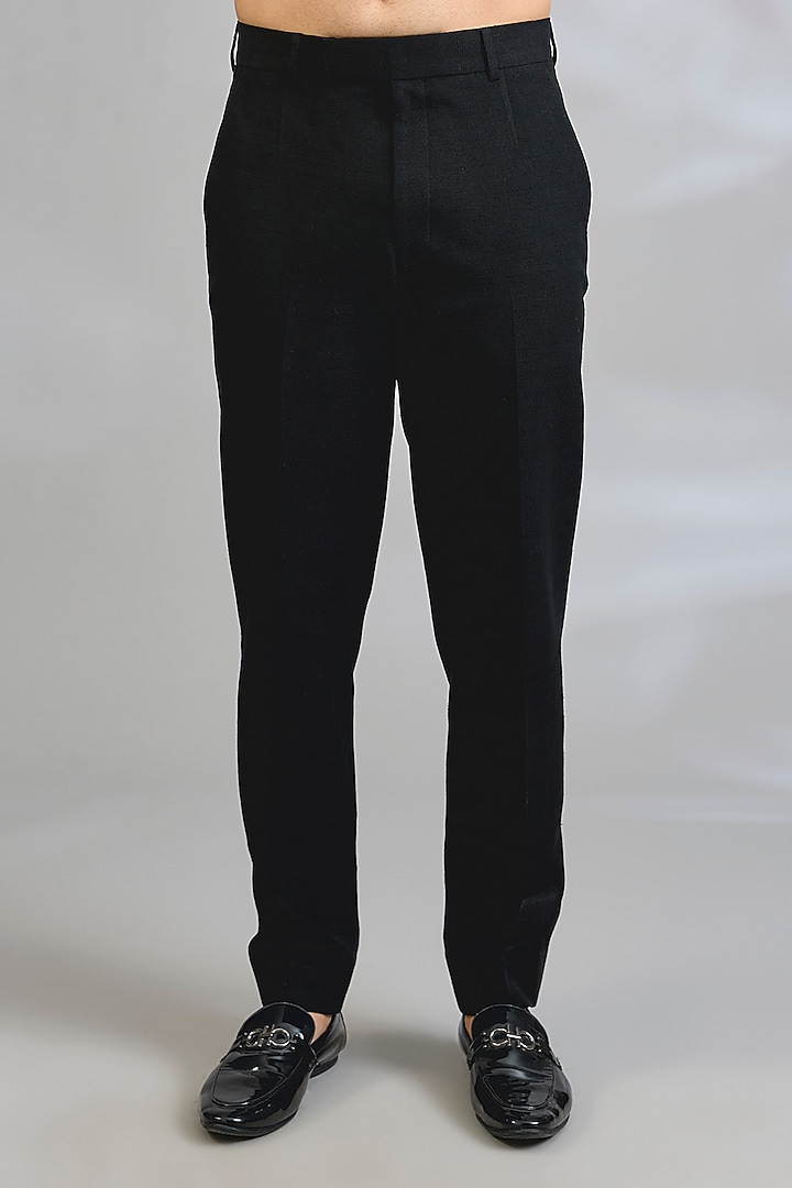 Black & Brown Suiting Groom Bandhgala Set by Dhruv Vaish at Pernia's Pop Up Shop