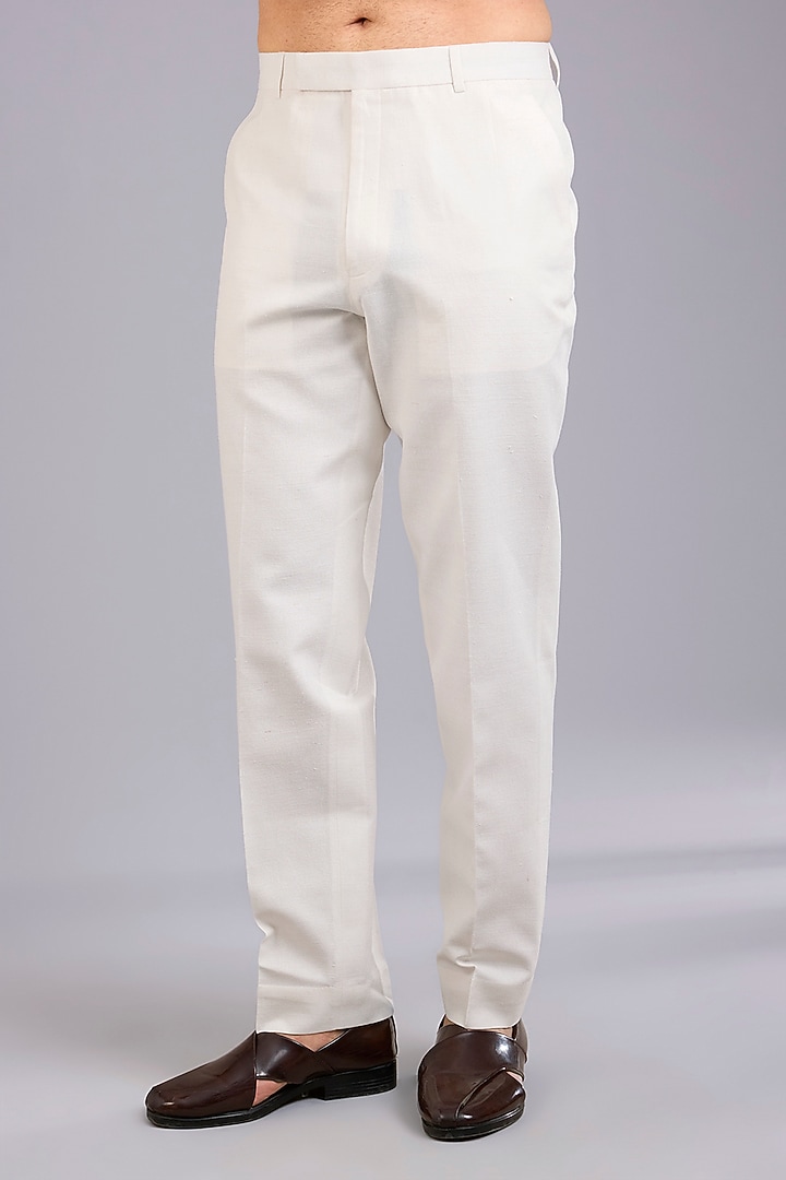 Ivory Silk Wedding Bandhgala Set by Dhruv Vaish at Pernia's Pop Up Shop