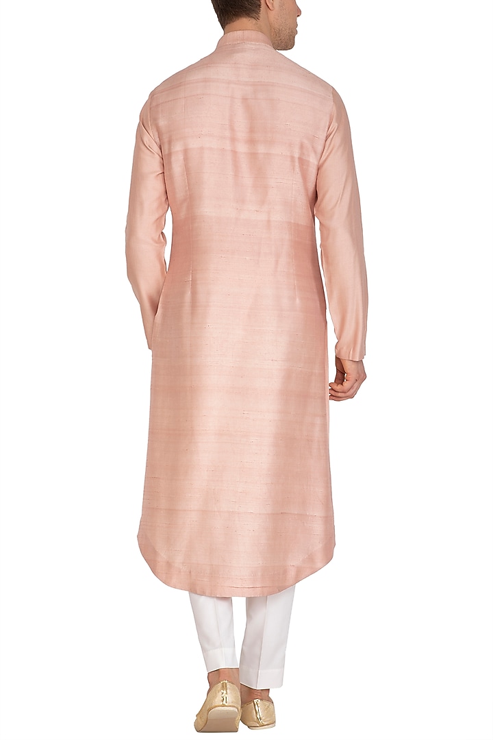 Sandrose Raw Silk Embroidered Kurta Set by Dhruv Vaish at Pernia's Pop Up Shop