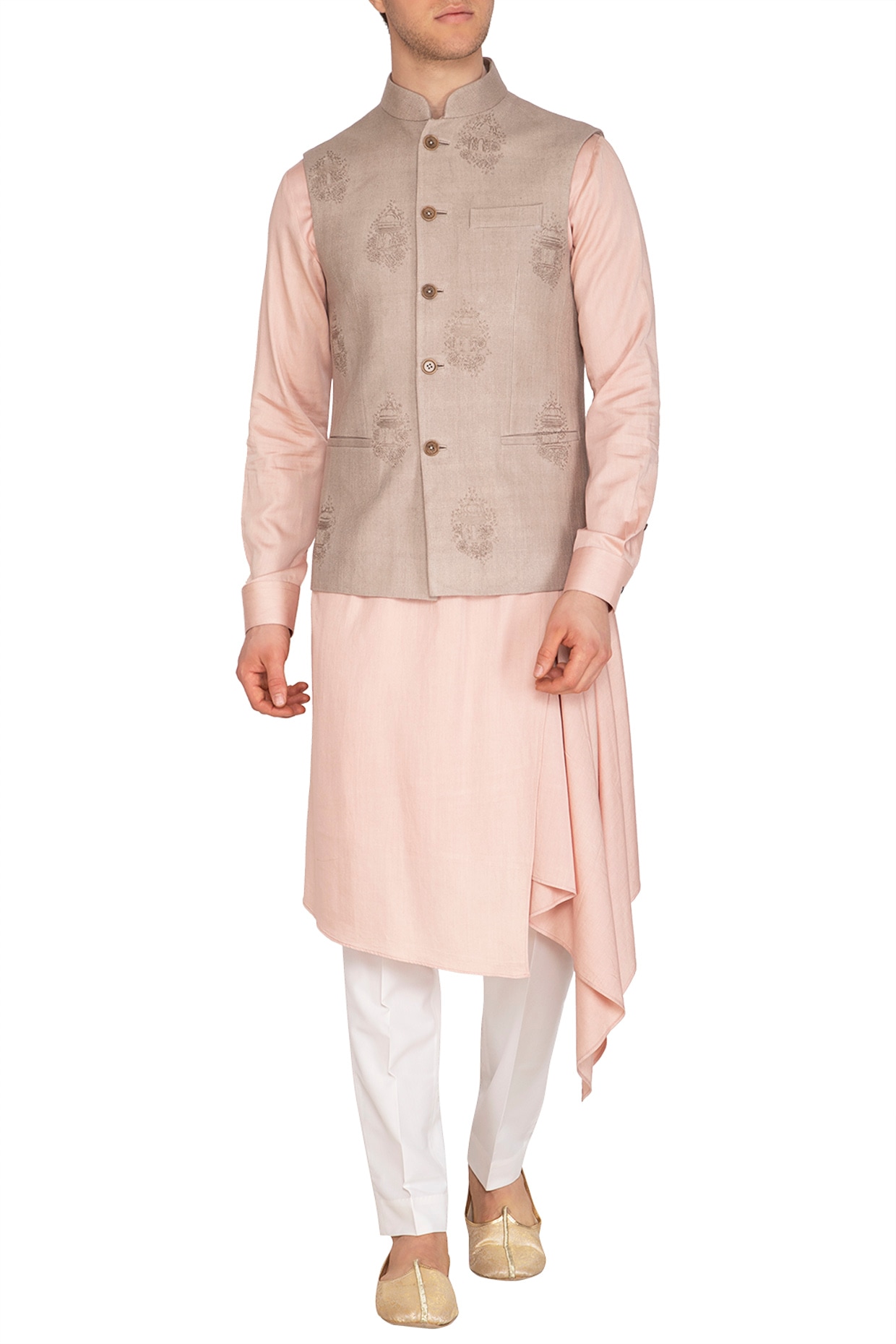 silver nehru jacket