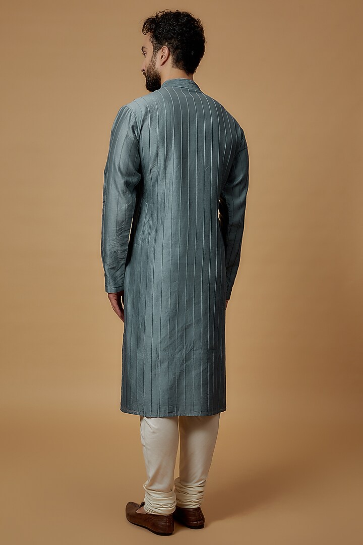 Mineral Blue Cotton Silk Chanderi Embroidered Kurta
by Dhruv Vaish at Pernia's Pop Up Shop