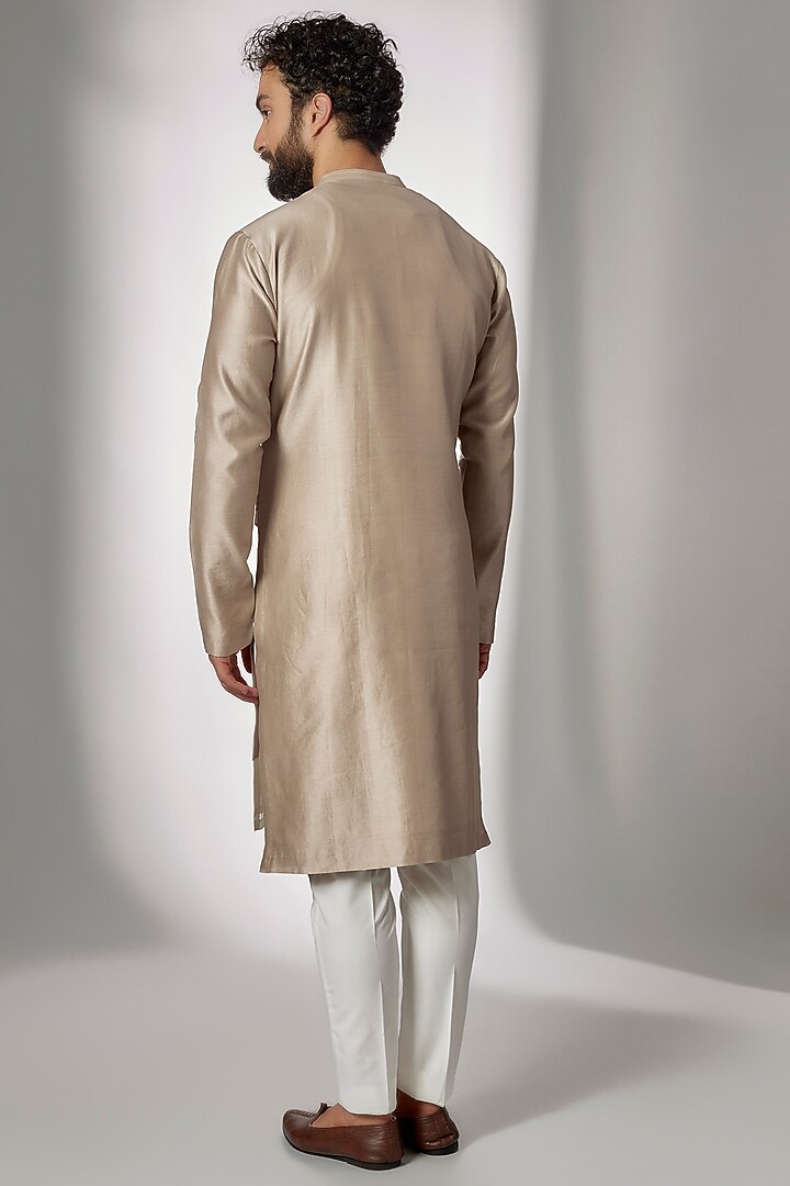 Moon Rock Cotton Silk Embroidered Hybrid Kurta Set by Dhruv Vaish at Pernia's Pop Up Shop
